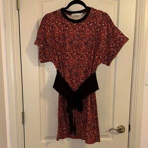 Rebecca Minkoff Red and Black Patterned short tshirt dress